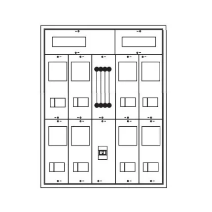 FP-1708 Duvar Tipi Sıva Altı 8 Trifaze Sayaç Panosu TMŞ + Bara + Diyafon Yeri mevcuttur. (1080x1170x150 mm) Ölçülerindedir. Saç Kalınlığı (1 mm)
