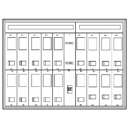 FP-1718 Duvar Tipi Sıva Altı 18 Trifaze Sayaç Panosu TMŞ + Bara + Diyafon Yeri mevcuttur. (2080x1170x150 mm) Ölçülerindedir. Saç Kalınlığı (1 mm)