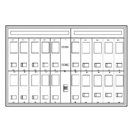 FP-1720 Duvar Tipi Sıva Altı 20 Trifaze Sayaç Panosu TMŞ + Bara + Diyafon Yeri mevcuttur. (2280x1170x150 mm) Ölçülerindedir. Saç Kalınlığı (1 mm)