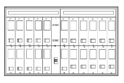 FP-1722 Duvar Tipi Sıva Altı 22 Trifaze Sayaç Panosu TMŞ + Bara + Diyafon Yeri mevcuttur. (2480x1170x150 mm) Ölçülerindedir. Saç Kalınlığı (1 mm)